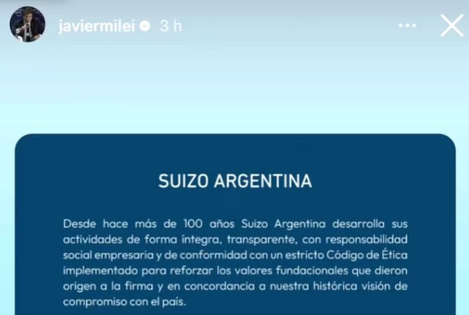 MILEI DIFUNDIÓ UN COMUNICADO DE LA DROGUERÍA INVESTIGADA POR COIMAS